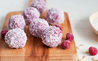 energy balls framboise coco protéinées